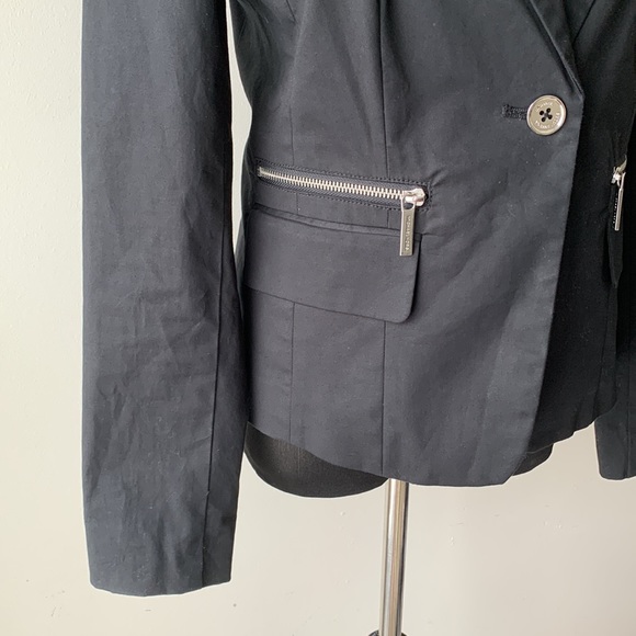 EUC Michael Kors Womens size 8 blazer business casual silver black button jacket - Picture 7 of 10